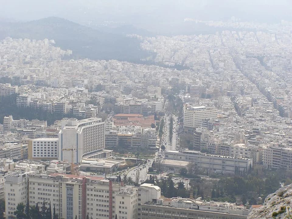 Alexander of Greece - Athens - view from mount Lykavittos to V. Alexandrou avenue