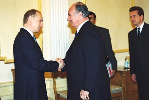 Aga Khan IV - THE KREMLIN, MOSCOW. President Putin with Prince Karim Aga Khan IV.