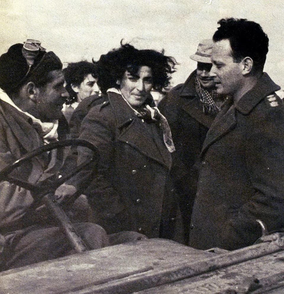 Yigal Allon - Colonel Allon visiting troops near Abu Ageila in 1948. Allon became commander of the Palmach and of the southern front.