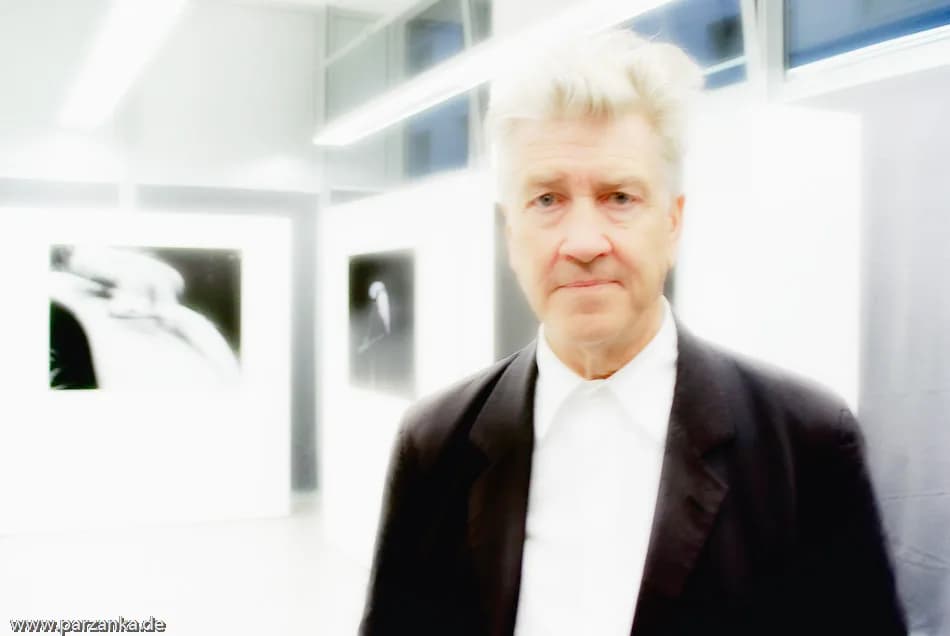 David Lynch - David Lynch, photographed by Michael Parzanka at his first photo exhibition in Germany. The photo was taken in the Epson-Kunstbetrieb gallery.