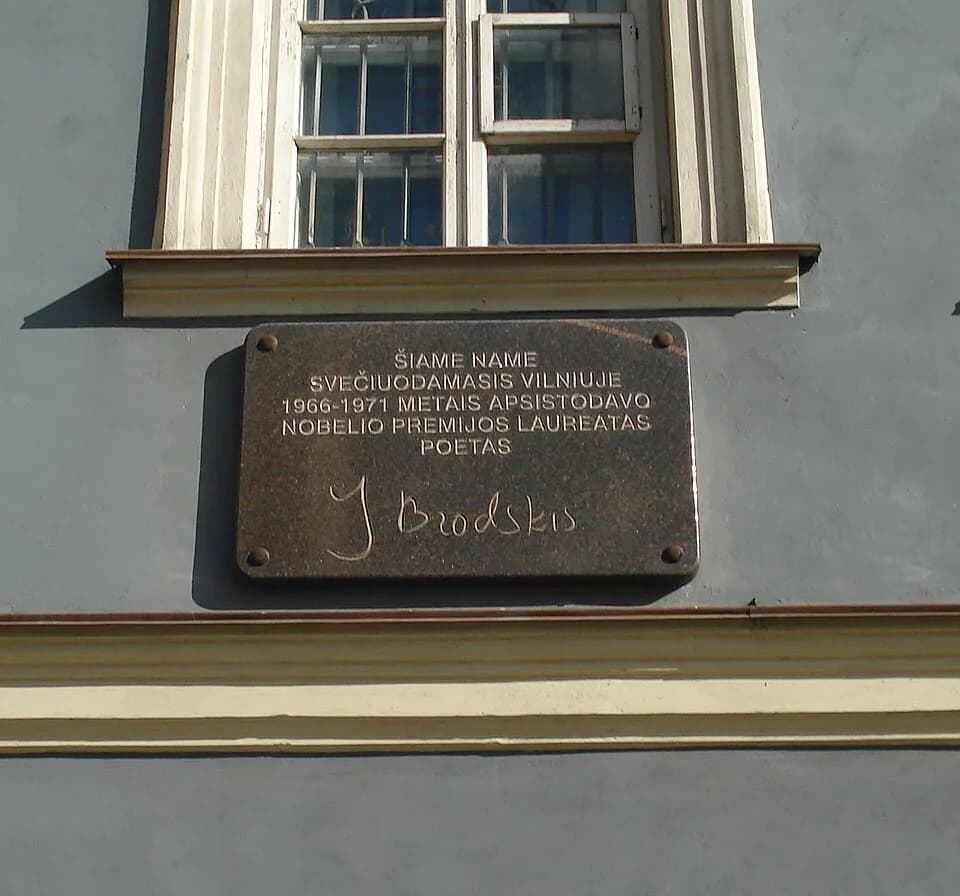 Joseph Brodsky - memorial tablet Joseph Brodsky in Vilnius