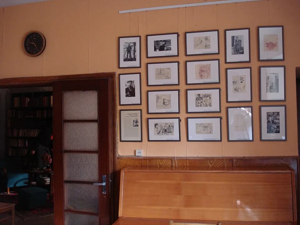 Joseph Brodsky - Exposition of Joseph Brodsky's drawings and photos from the private collection of Ramunas and Elia Katilius in the House-museum of Venclova Family in Vilnius. Pamenkalnio g. 34.