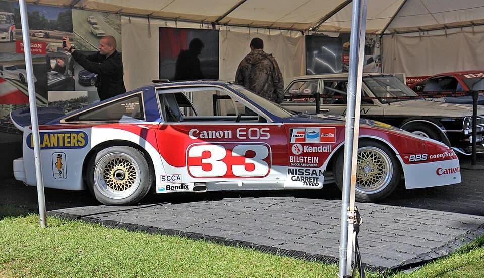 Paul Newman - A w:Paul Newman Nissan race car on display at w:Road America during the 2013 SCCA National Runoffs. This image has been uploaded to my flickr account at https://www.flickr.com/photos/roy