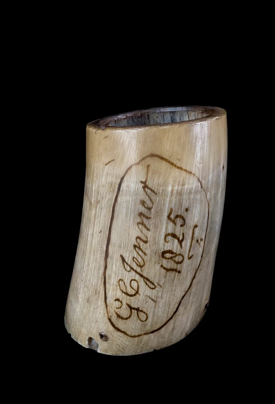Edward Jenner - This horn is reputedly from the cow that Edward Jenner (1749-1823) took his sample of cowpox in order to vaccinate people against smallpox. “G C Jenner” was George Ch