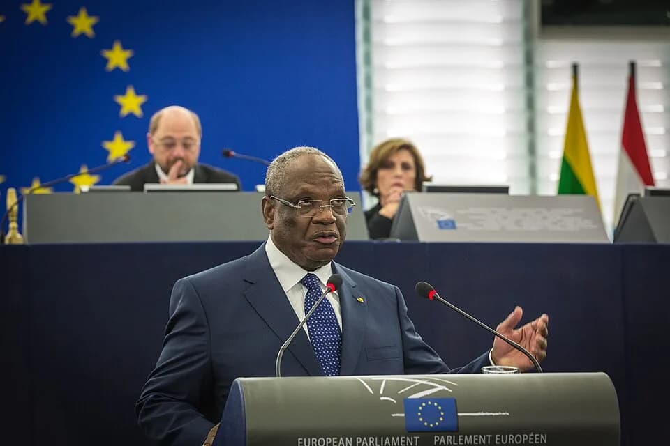 Ibrahim Boubacar Keïta - Le président de la république malienne, Ibrahim Boubacar Keïta au Parlement européen de Strasbourg le 10 décembre 2013.