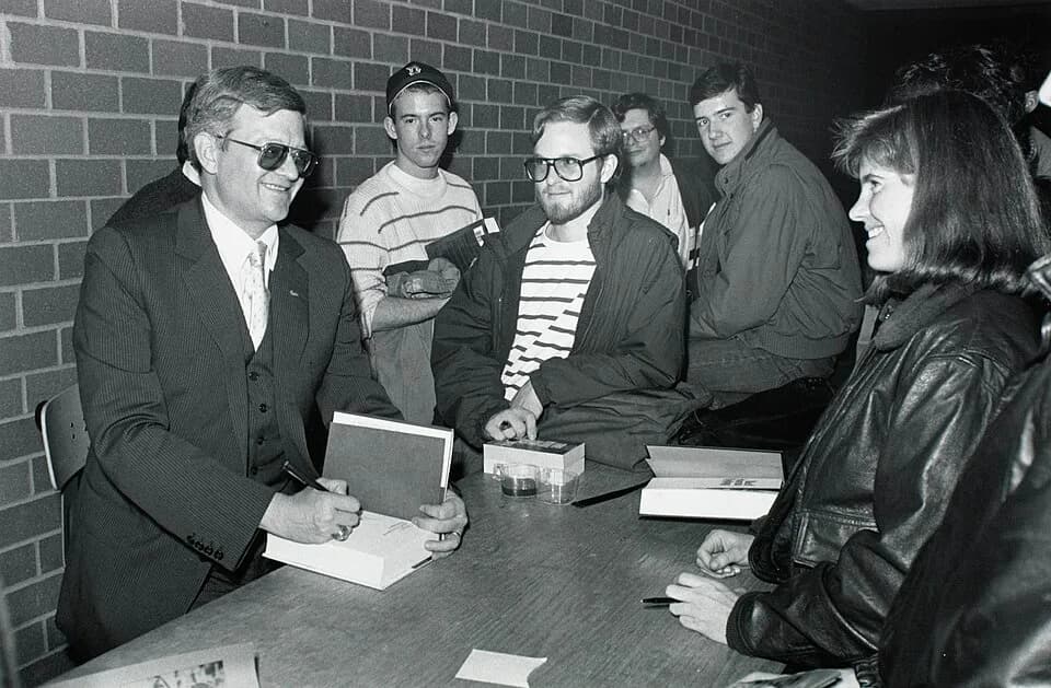 Tom Clancy - Tom Clancy at Burns Library, Boston College. Taken by Gary Wayne Gilbert.