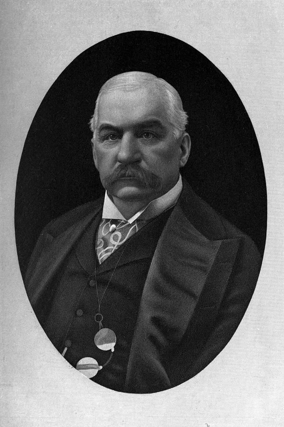 J. P. Morgan - Portrait engraving of United States financier John Pierpont Morgan