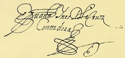 Sor Juana Inés de la Cruz - Sor Juana's signature, 1689.
(Margo Glantz, Sor Juana Inés de la Cruz: Saberes y placeres, Toluca, Instituto Mexiquense de Cultura, 1996).