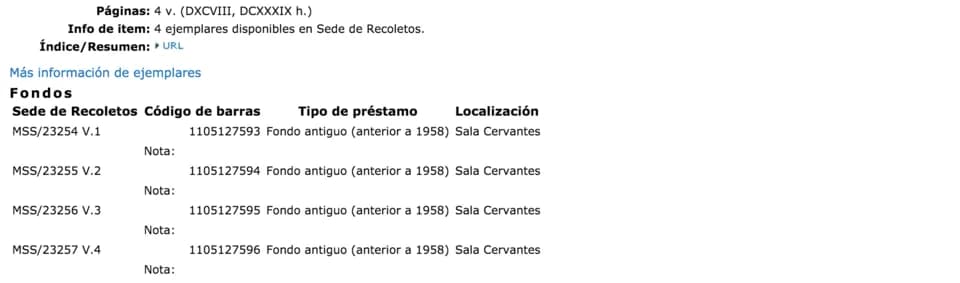 Miguel de Cervantes - Datos de registro y localización de los ejemplares en la Biblioteca Nacional de España