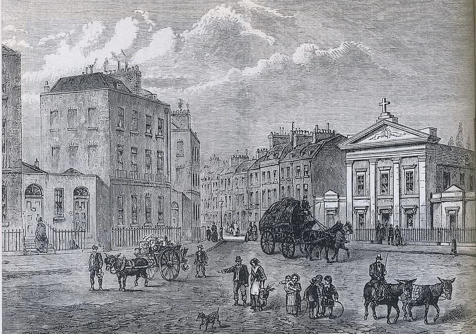 Mary Wollstonecraft - The Polygon, Somers Town in 1850 (from an original sketch)
The Polygon, Somers Town, in 1850, from an original sketch. Illustration for Old and New London with numerous engravin
