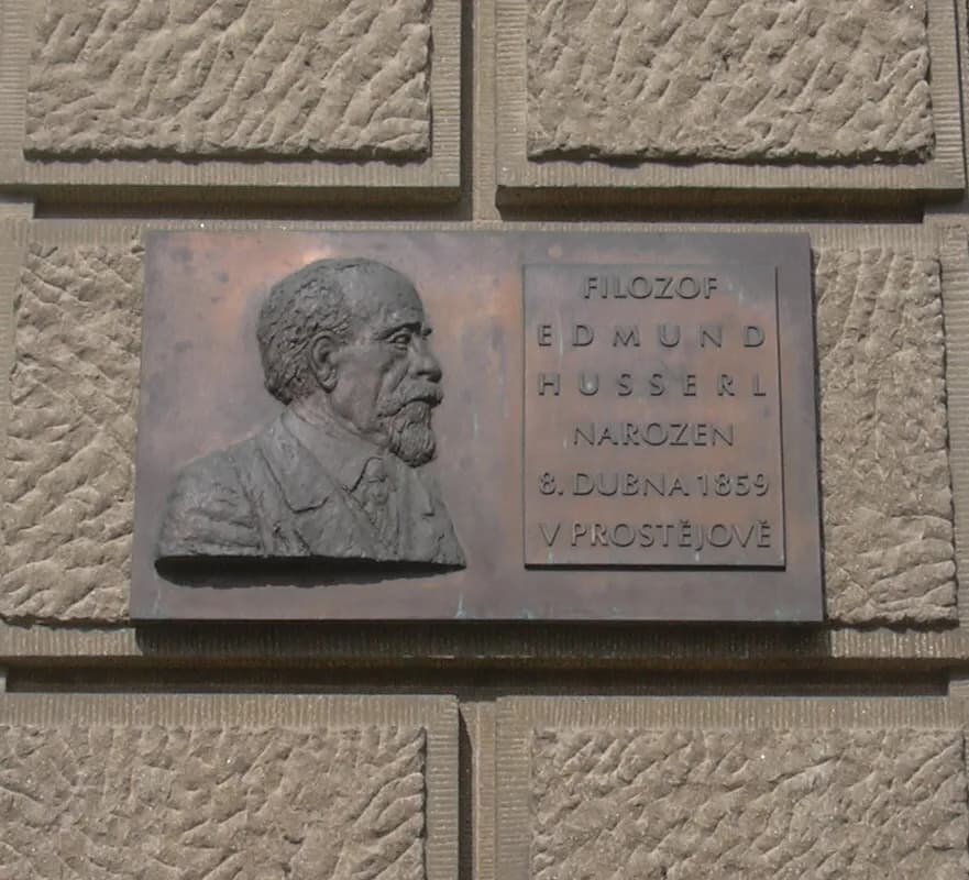 Edmund Husserl - Plaque commemorating Edmund Husserl in Prostějov, Czech Republic
PHILOSOPHER
EDMUND
HUSSERL
BORN
8 April 1859
IN PROSTĚJOV