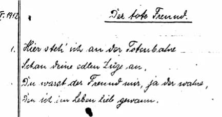 Joseph Goebbels - Snippet from Joseph Goebbels first poem "Der tote Freund"