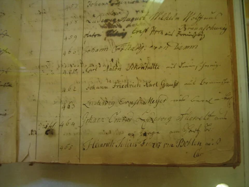Carl Friedrich Gauss - Immatrikulation 462 von Carl Friedrich Gauss