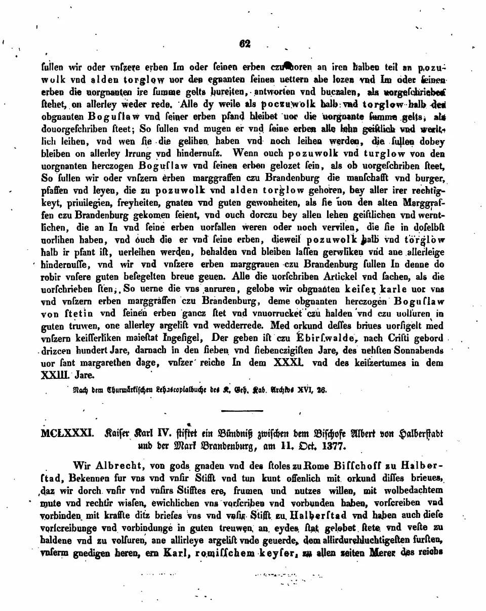 Charles IV - Codex diplomaticus Brandenburgensis, Teil 2, Band 3