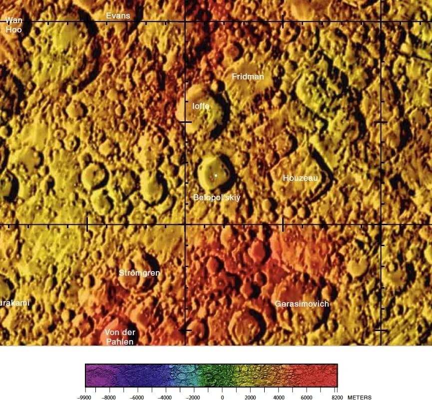 Alexander Friedmann - Part of the USGS far side lunar chart