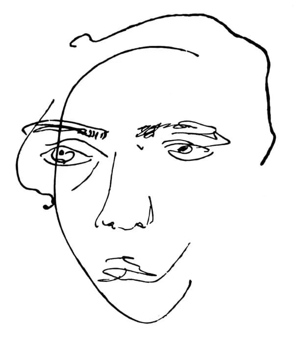 Velimir Khlebnikov - Velemir Khlebnikov, self portrait