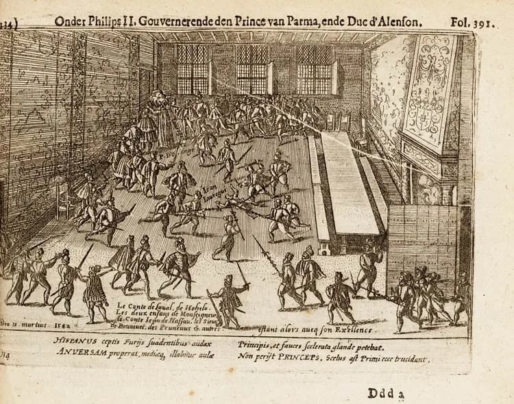 William the Silent - Moordpoging van Jean Jauregui op Willem van Oranje in 1582