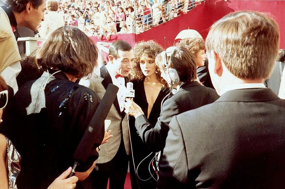 Paul Reubens - Pee Wee Herman on the red carpet at the 60th Annual Academy Awards, 4/11/88 - Permission granted to copy, publish, broadcast or post but please credit "photo by Alan Light" if you can