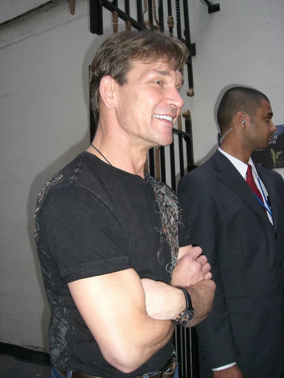 Patrick Swayze - Talking to his fans after "Guys and Dolls".