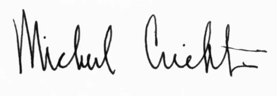 Michael Crichton - Michael Crichton signature (circa 1993).