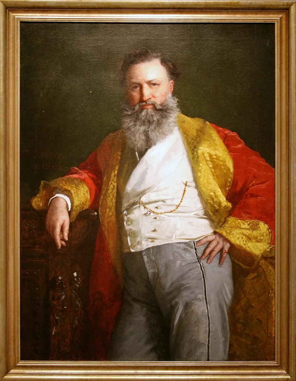 Isaac Singer - Oil on canvas painting of Isaac Merrit Singer; size without frame 130.8×98.7 cm.