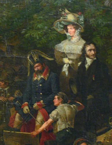 Niccolò Paganini - on the carriage: Singer Henriette Sontag and violinist Niccolò Paganini