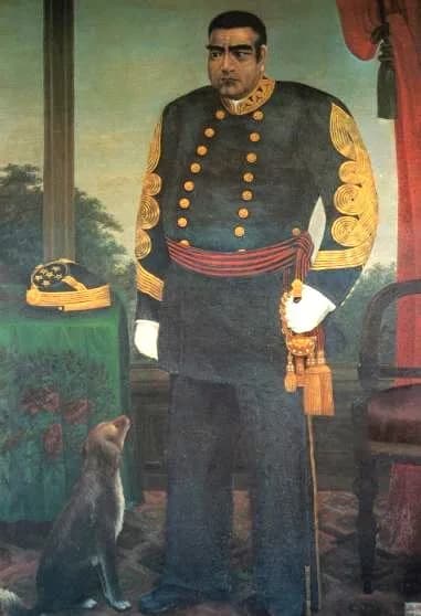 Saigō Takamori - 西郷肖像 (Portrait of Saigō) by Tokonami Masayoshi. Saigo Takamori in uniform. 1887 painting on canvas. Posthumous portrait by Tokonami, who knew the subject in person. 181 cm by 103.5 cm