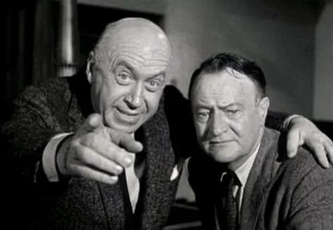 Otto Preminger - Otto Preminger & John D. Voelker in Anatomy of a Murder - trailer (cropped screenshot)