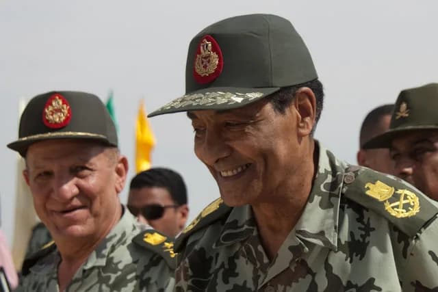 Mohamed Hussein Tantawi - 091014-M-9505S-171 ALEXANDRIA, Egypt-- Field Marshal Mohamed Hosin Tantawi, chief of Egyptian Armed Forces, smiles after observing the Combined Arms Live Fire Exercise, Oct.
