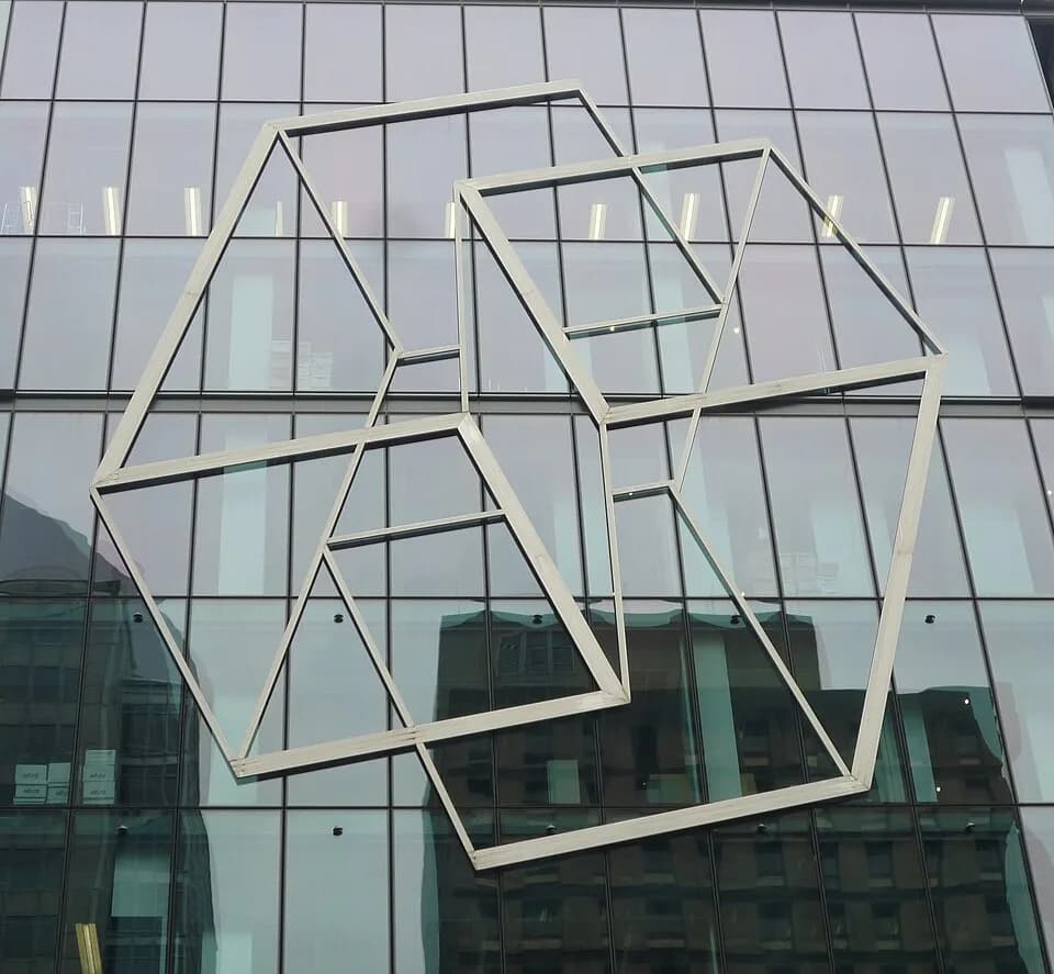 Josef Albers - Aluminium sculpture on wall overlooking MLC Plaza in Sydney