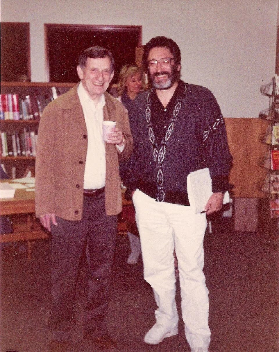 David Bohm - Dr. David Bohm and Dr. Rubén Feldman González in Ojai, California in 1989 on the occasion of their (unknowingly) last meeting.