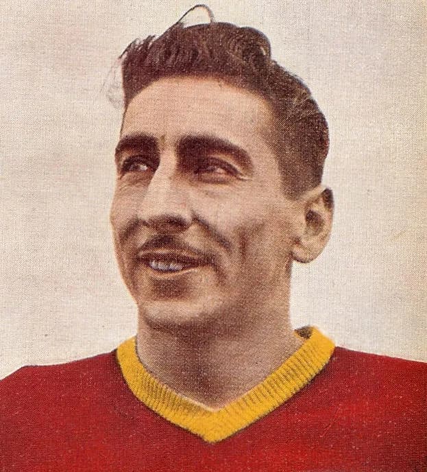 Alcides Ghiggia - Uruguayan footballer Alcides Edgardo Ghiggia Pereyra with AS Roma in the mid-1950s.