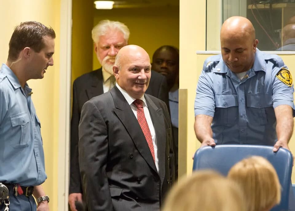 Slobodan Praljak - Slobodan Praljak and Milivoj Petković, two of the six accused at the Prlić Trial Judgement in 2013