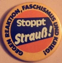 Franz Josef Strauß - Kampagnen-Button von 1980