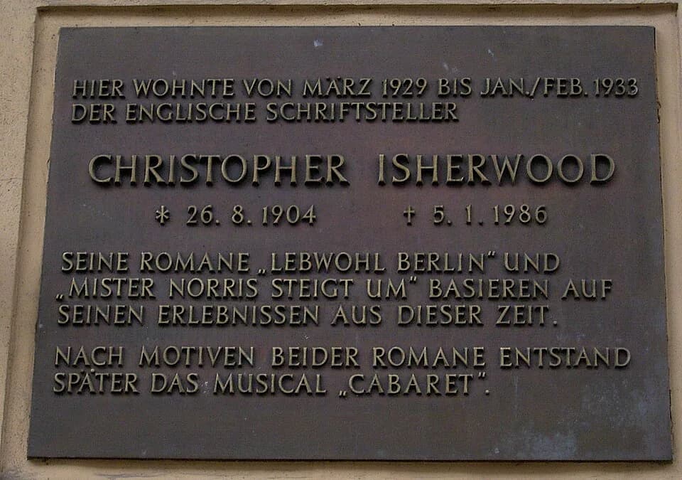 Christopher Isherwood - Nollendorfstraße 17, 10777 Berlin, Germany. Plaque commemorating Christopher Isherwood. 10 January 2007.