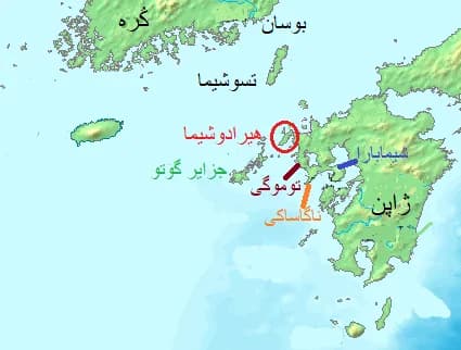 Shūsaku Endō - نقشه مکانهای جغرافیایی ذکر شده در رمان سکوت اثر اندو شوساکو