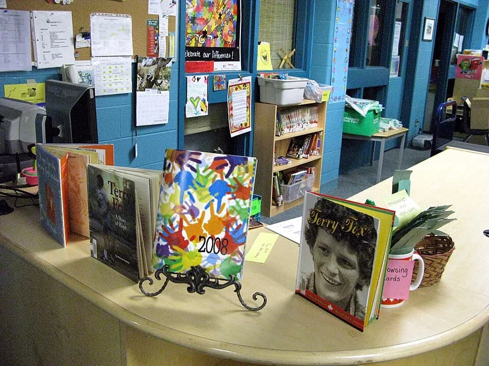 Terry Fox - This is the front desk of the library.
