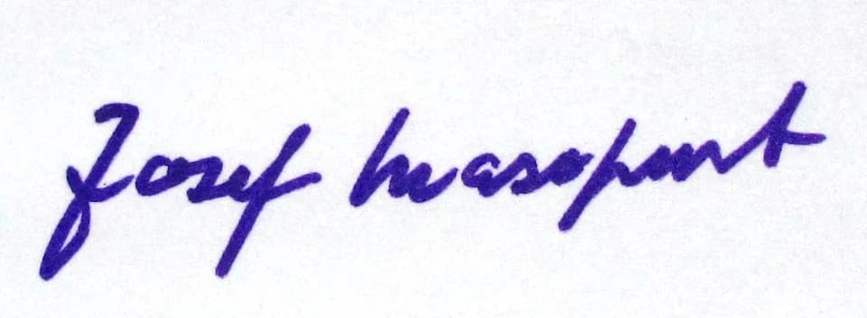 Josef Masopust - Signature of Josef Masopust, Czech footballer (2011)