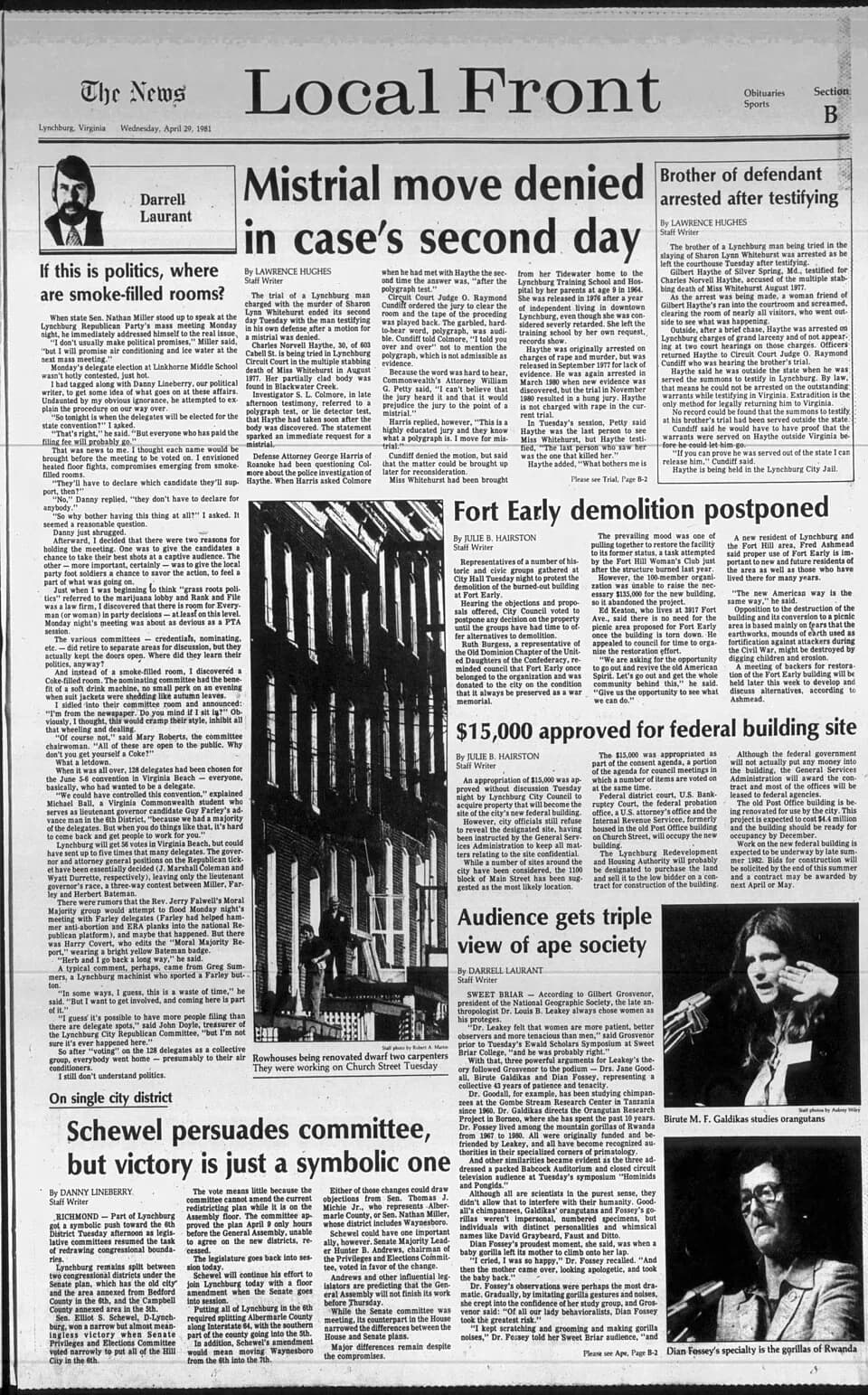 Birutė Galdikas - Scanned from the April 29, 1981 issue of the Lynchburg News