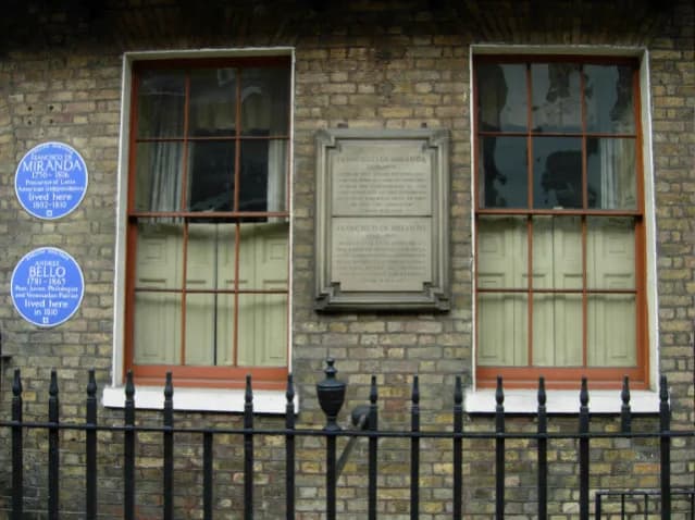 Francisco de Miranda - Miranda House, Grafton Way Although ostensibly a typical late 18th century terraced house, similar to many others in this district, no. 58 Grafton Way is a building of special i