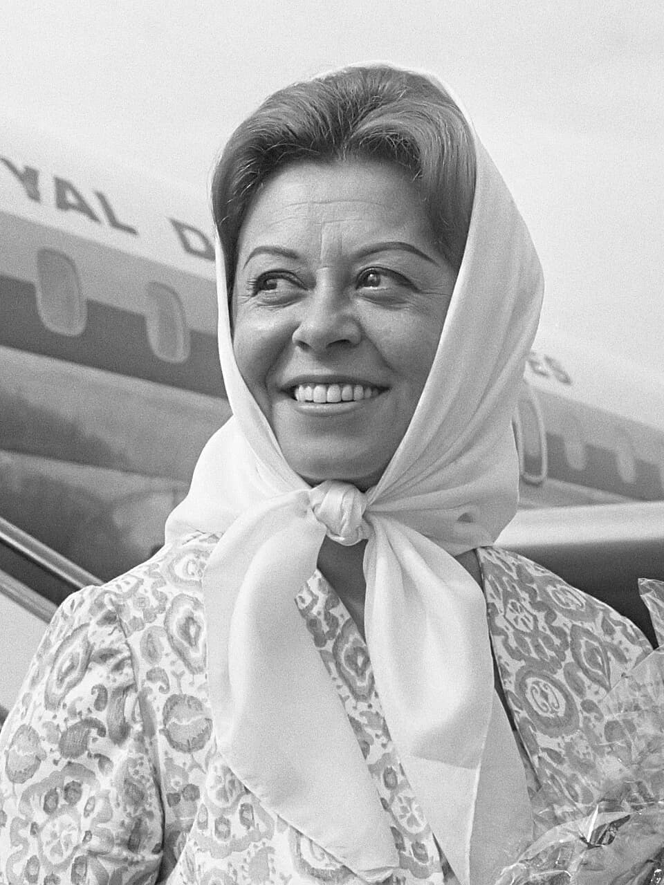 Giulietta Masina - Aankomst Guliette Messina op Schiphol
5 juli 1966