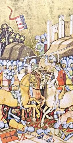 Charles I of Hungary - Illustration of a chronic from the XIV century
