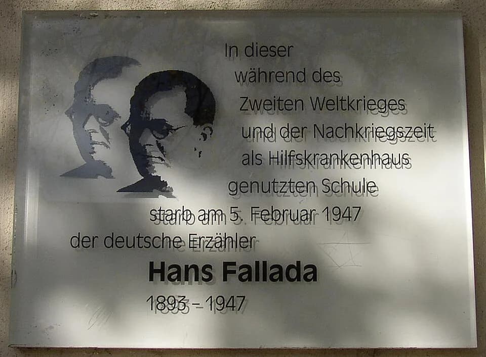 Hans Fallada - Memorial plaque for Hans Fallada in Berlin-Niederschönhausen, Germany