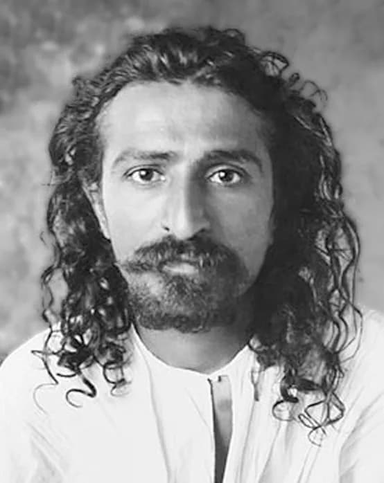 Meher Baba - Meher Baba in 1925. This photo has been digitally enhanced. The background has been softened to separate the subject from the background and increase 3D relief.