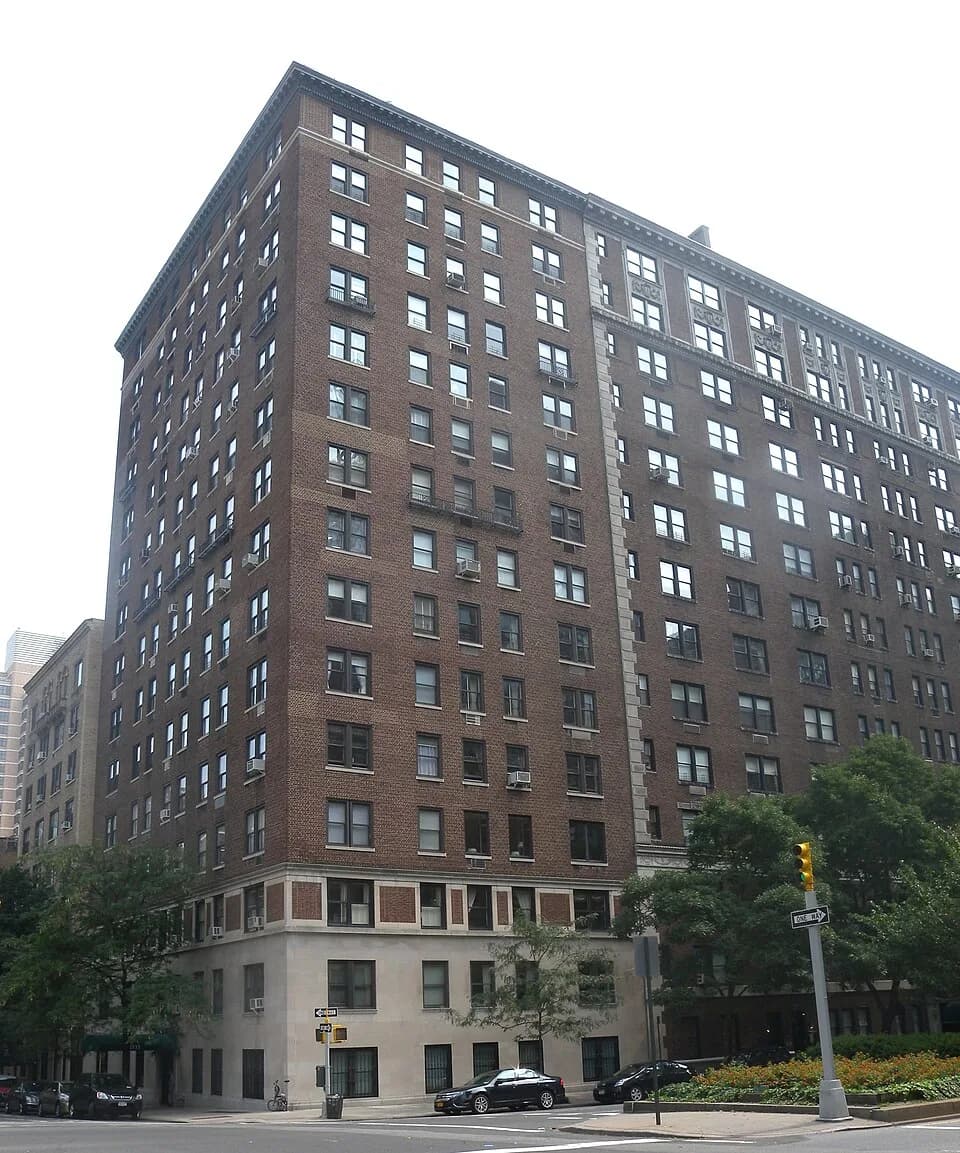 J. D. Salinger - Looking southeast across Park Avenue and 91st St at 1133 Pk Av; childhood home of Salinger.