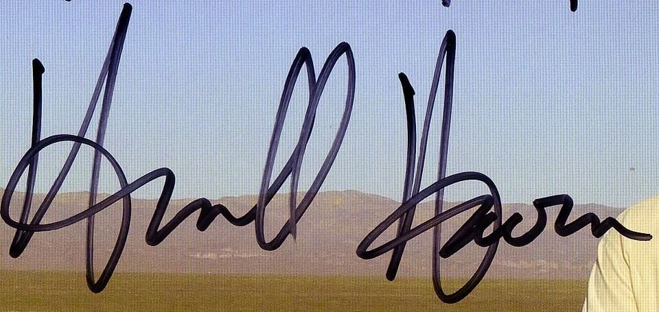 Huell Howser - Signature of Huell Howser, signed on February 5, 2011 at the Auto Club of Southern California Travel Show in Pomona, California.This image was scanned using a Canon CanoScan LiDE 60 sca