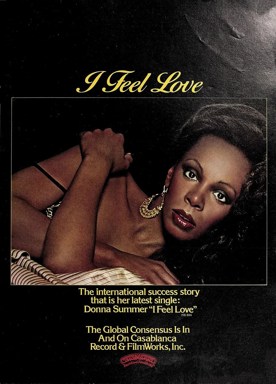 Donna Summer - Advertisement for Donna Summer's single, "I Feel Love". 20 August, 1977.