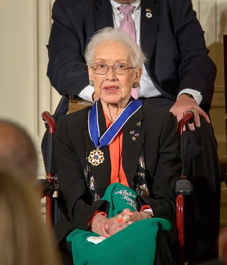 Katherine Johnson - Former NASA mathematician Katherine Johnson is seen after President Barack Obama presented her with the Presidential Medal of Freedom, Tuesday, Nov. 24, 2015, during a ceremony in