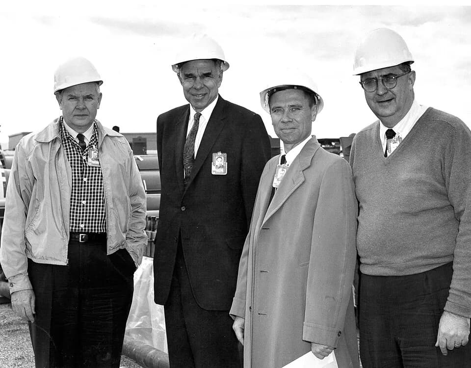 Glenn Theodore Seaborg - Feb 1968, LRL # N-25757, Glenn Seaborg (2nd from left)