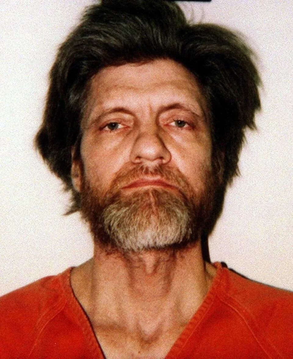 Ted Kaczynski - Mugshot of the Unabomber, Theodore Kaczynski. Photo taken by FBI in 1996.